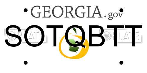 SOTQBTT Georgia License Plate
