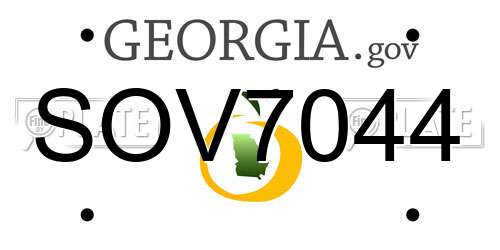 SOV7044 Georgia License Plate