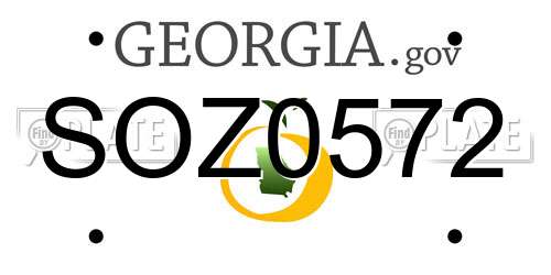 SOZ0572 Georgia License Plate