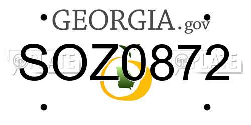 SOZ0872 Georgia License Plate