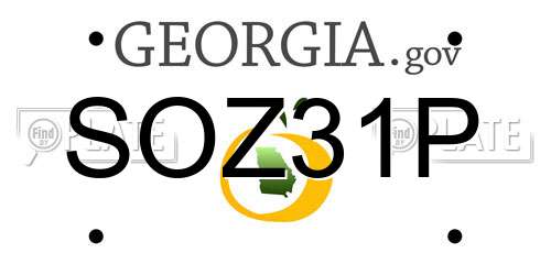 SOZ31P Georgia License Plate