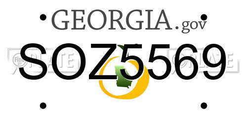 SOZ5569 Georgia License Plate