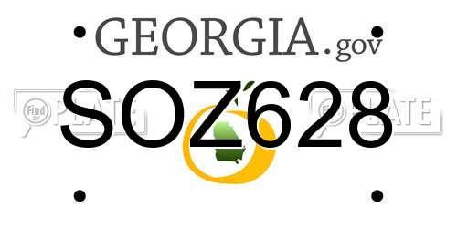 SOZ628 Georgia License Plate