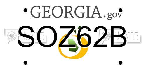 SOZ62B Georgia License Plate