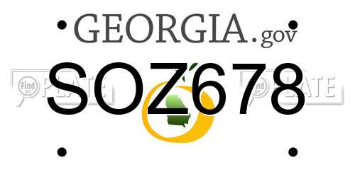 SOZ678 Georgia License Plate