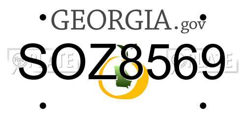 SOZ8569 Georgia License Plate