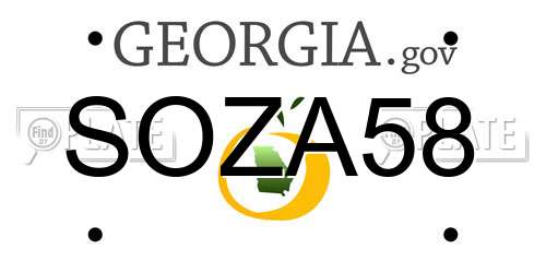 SOZA58 Georgia License Plate