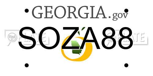 SOZA88 Georgia License Plate