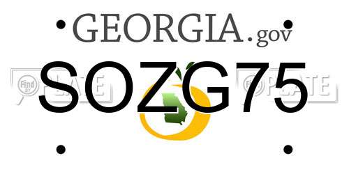 SOZG75 Georgia License Plate