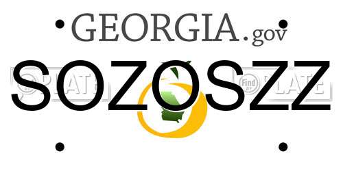 SOZOSZZ Georgia License Plate