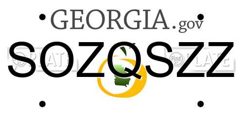 SOZQSZZ Georgia License Plate