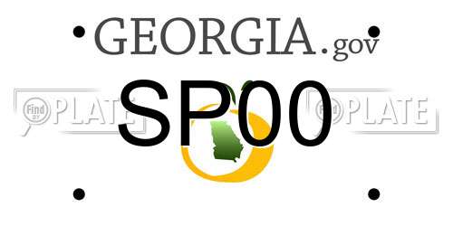 SP00 Georgia License Plate