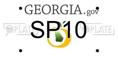 SP10 Georgia License Plate