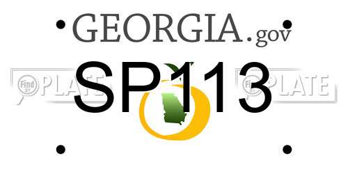 SP113 Georgia License Plate