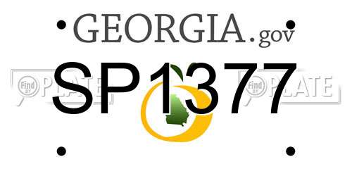 SP1377 Georgia License Plate