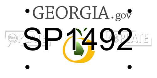 SP1492 Georgia License Plate