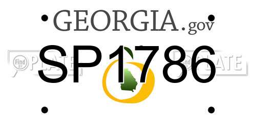 SP1786 Georgia License Plate
