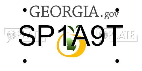 SP1A9T Georgia License Plate