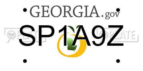 SP1A9Z Georgia License Plate