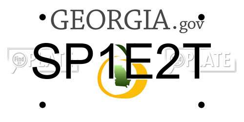 SP1E2T Georgia License Plate