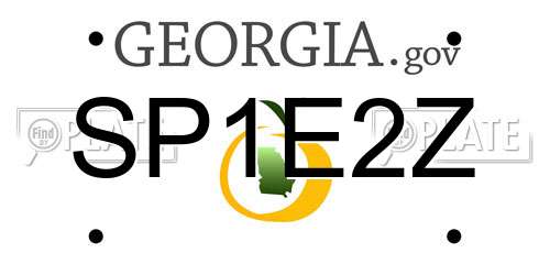 SP1E2Z Georgia License Plate