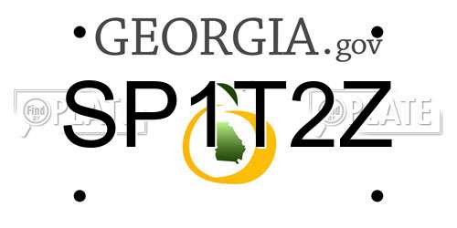 SP1T2Z Georgia License Plate