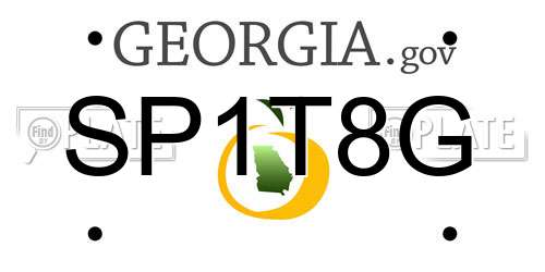 SP1T8G Georgia License Plate