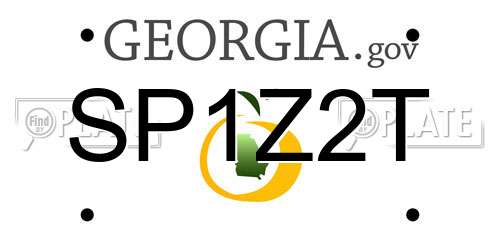 SP1Z2T Georgia License Plate