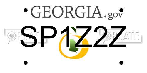 SP1Z2Z Georgia License Plate