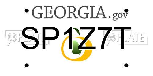 SP1Z7T Georgia License Plate
