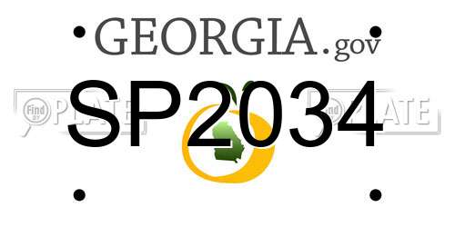 SP2034 Georgia License Plate