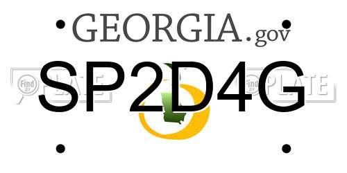 SP2D4G Georgia License Plate