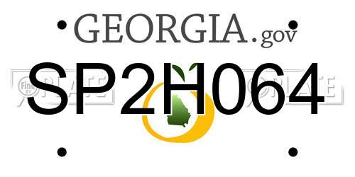 SP2H064 Georgia License Plate