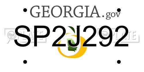 SP2J292 Georgia License Plate