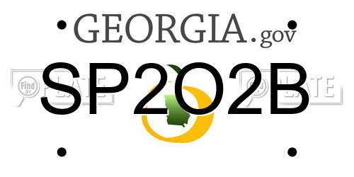 SP2O2B Georgia License Plate