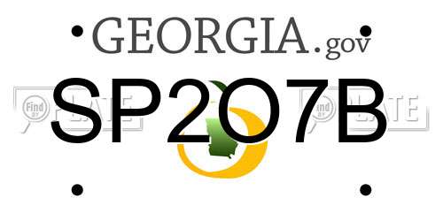 SP2O7B Georgia License Plate