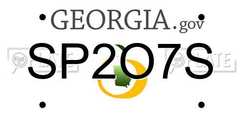 SP2O7S Georgia License Plate