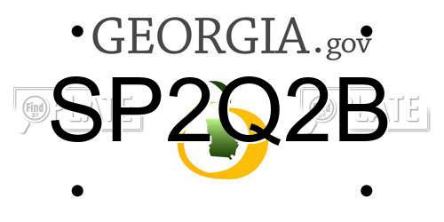 SP2Q2B Georgia License Plate