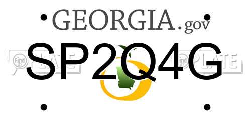 SP2Q4G Georgia License Plate