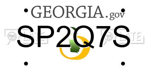 SP2Q7S Georgia License Plate