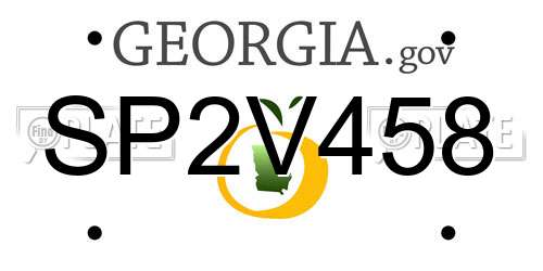 SP2V458 Georgia License Plate
