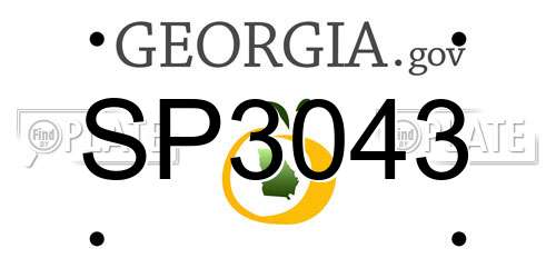 SP3043 Georgia License Plate