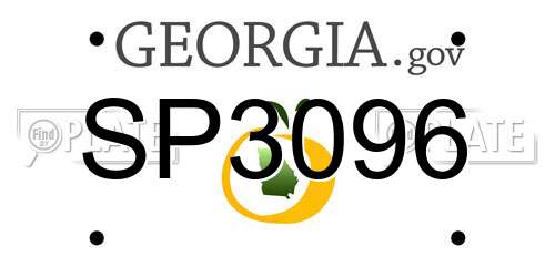 SP3096 Georgia License Plate