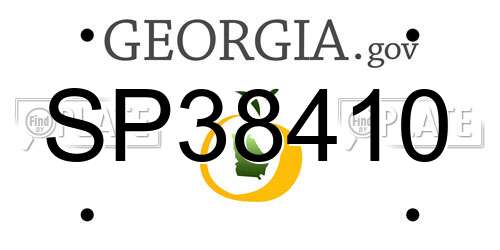 SP38410 Georgia License Plate