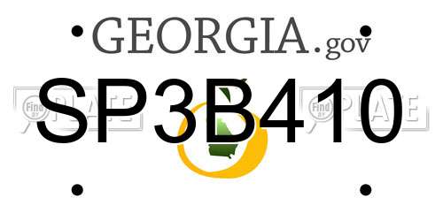 SP3B410 Georgia License Plate