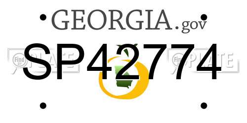 SP42774 Georgia License Plate