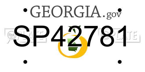 SP42781 Georgia License Plate