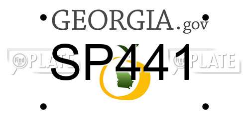 SP441 Georgia License Plate