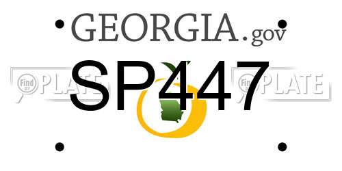 SP447 Georgia License Plate