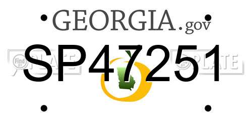 SP47251 Georgia License Plate